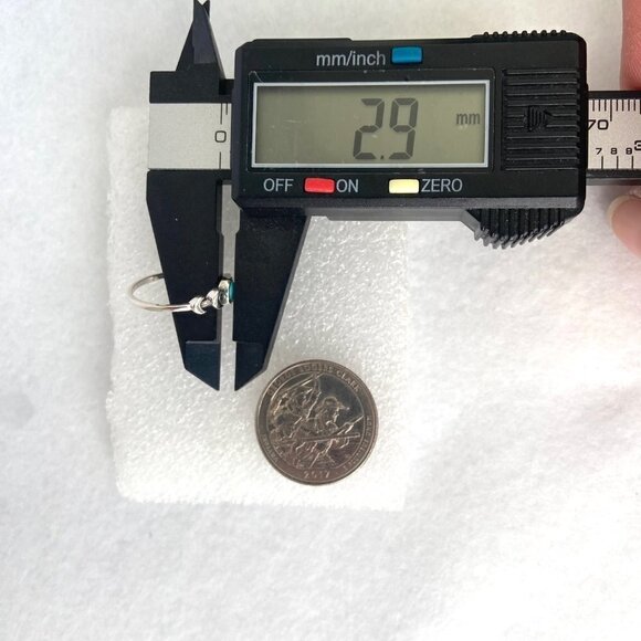 Sterling Silver 925 Dainty Minimalist Crescent Moon Turquoise Band Ring Sz 4.75 - Picture 16 of 16